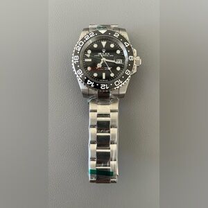 Men’s Luxury GMT Style Automatic Stainless Steel Watch All Black Colorway 41mm